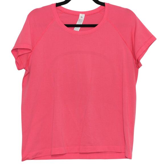 Lululemon Swiftly Tech Race Length T-Shirt Coral Pink Size 14 - Picture 3 of 6